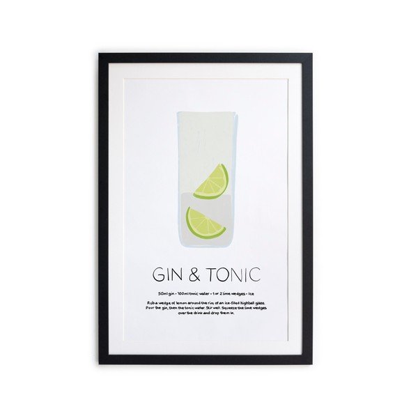 Poster incorniciato, 40 x 50 cm Gin Tonic - Really Nice Things