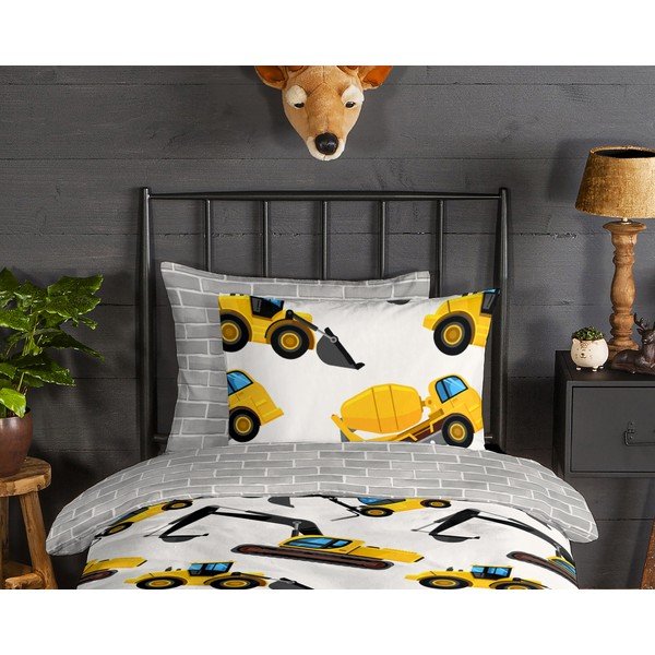 Set lenzuola letto per bambini una piazza e mezza in flanella 140x200 cm Dig - Good Morning-image-2