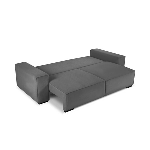 Divano letto in velluto a coste grigio scuro Azalea - Mazzini Sofas-image-4