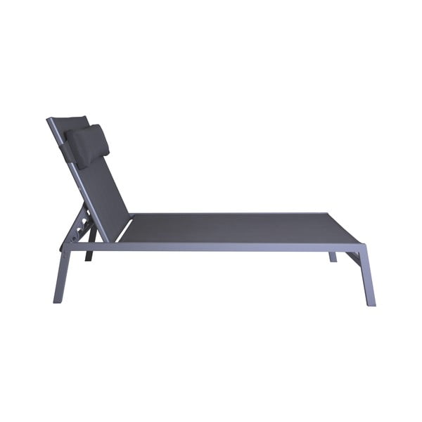 Sedia a sdraio da giardino in metallo grigio Bari - Rojaplast-image-1