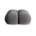 Poggiapiedi grigio con rivestimento in velluto Loretto – Cosmopolitan Design