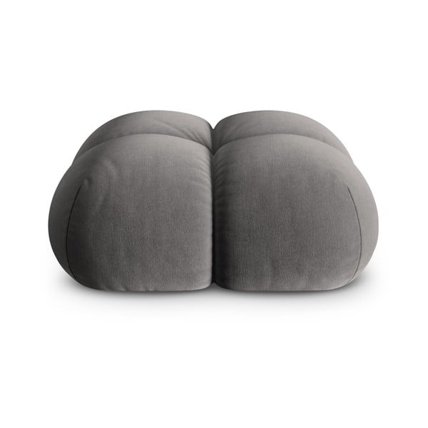 Poggiapiedi grigio con rivestimento in velluto Loretto – Cosmopolitan Design