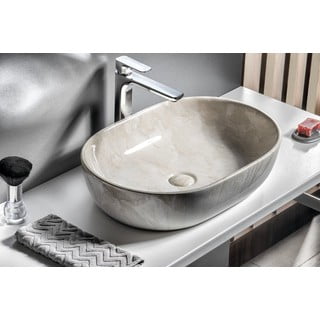 Lavabo beige in ceramica 59x42 cm Dalma – Sapho