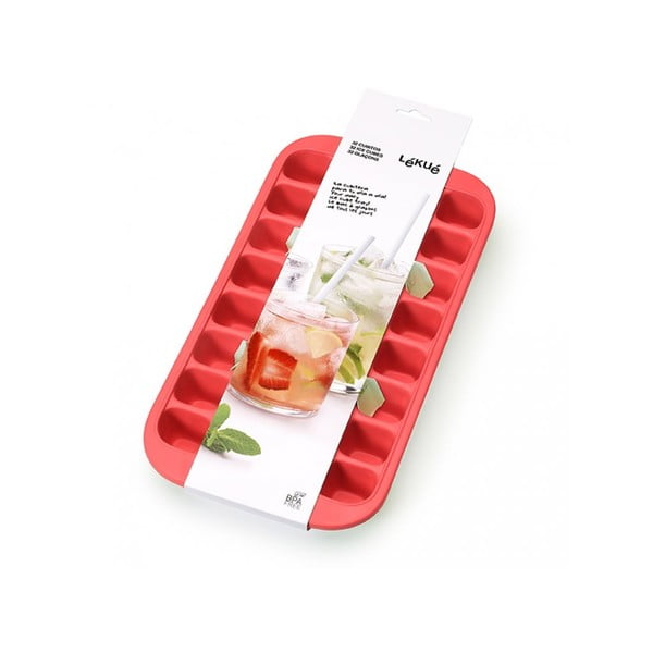 Stampo per ghiaccio in silicone rosso, 32 cubetti Industrial - Lékué-image-1