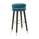 Sedia da bar turchese in imbottito (altezza della seduta 74 cm) Paris – Mauro Ferretti