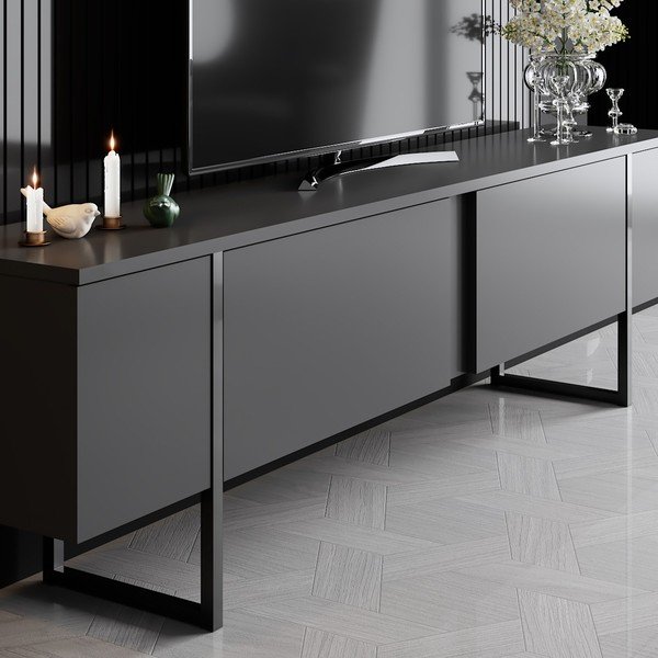 Mobile TV antracite 180x30 cm Luxe - Kalune Design-image-2