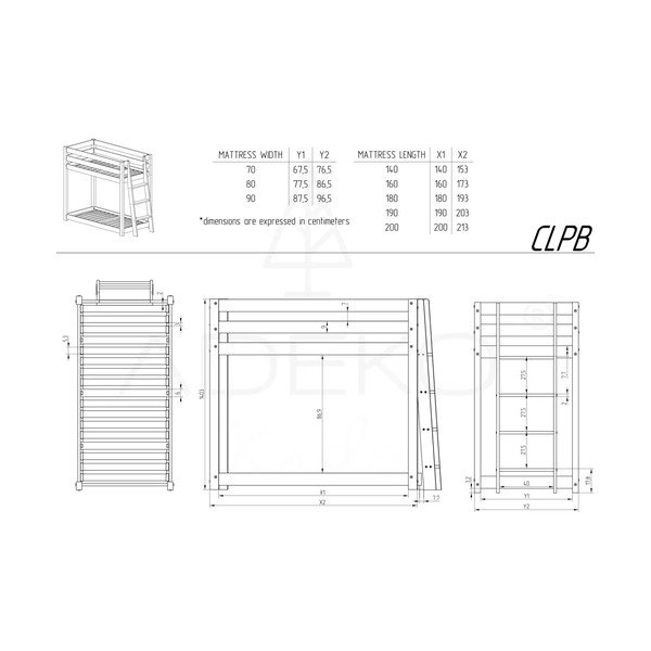 Letto da bambini a castello/estraibile di colore naturale con contenitore con rete inclusa 80x200 cm CLPB – Adeko-image-4