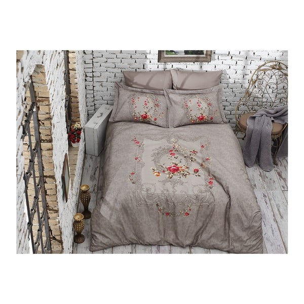 Biancheria da letto in cotone sateen con lenzuolo per letto matrimoniale , 200 x 220 cm Lilyanna - Unknown