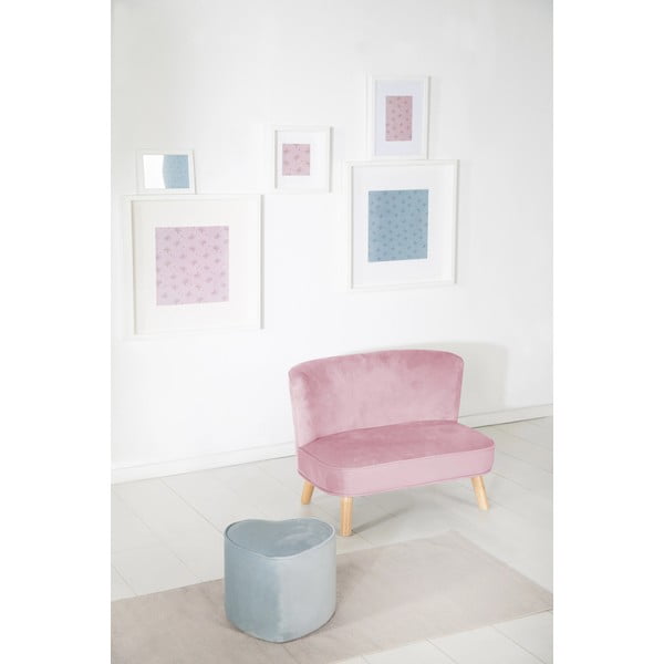 Divano per bambini in velluto rosa chiaro 70 cm Lil Sofa - Roba-image-1