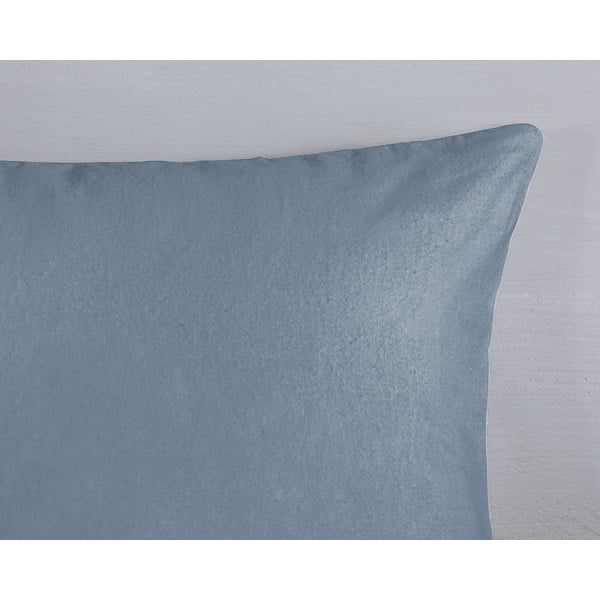 Set lenzuola letto singola in flanella blu-grigio 140x200 cm Gabin - Good Morning-image-3