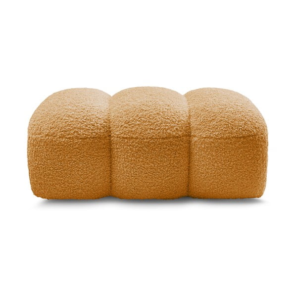 Poggiapiedi color senape con rivestimento in bouclé Hippolyte – Bobochic Paris