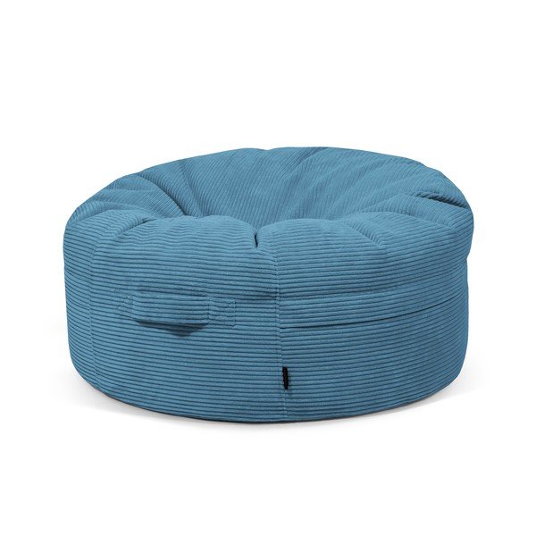 Puof a sacco blu con rivestimento in velluto a coste Roll 105 – SLOWDOWN