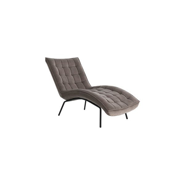 Chaise longue greige con rivestimento in velluto Legend – Ellos Home