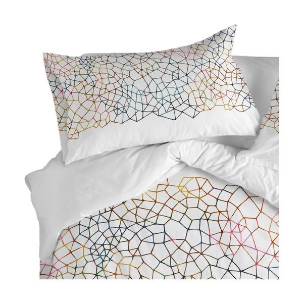 Set di 2 federe in cotone, 50 x 75 cm Net - Blanc-image-2