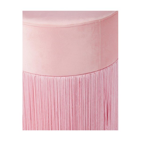 Pouf rosa con rivestimento in velluto, ø 36 cm - Velvet Atelier-image-3