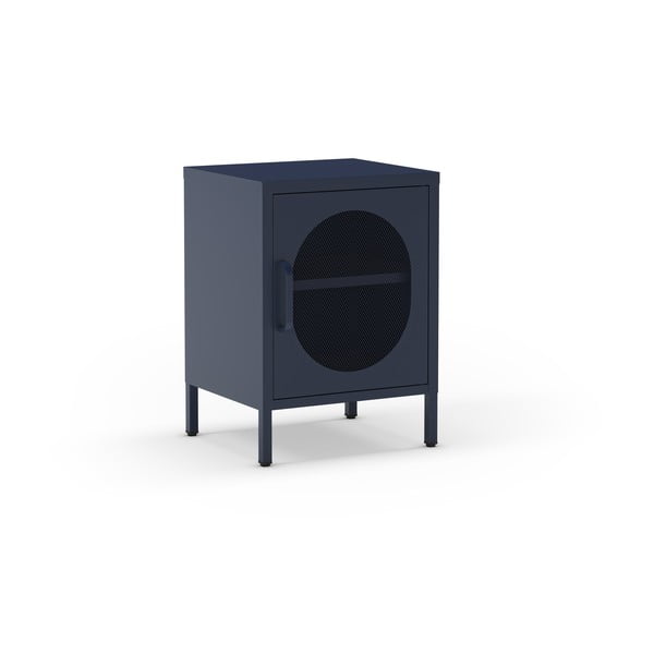 Comodino in metallo blu scuro Diora - Marckeric-image-2