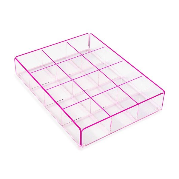 Scatola portaoggetti rosa con 12 scomparti Ariel - Versa