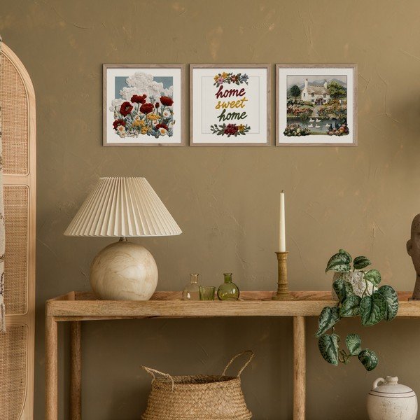 Set di dipinti 3 pz 30x30 cm Sweet Home – Styler-image-1