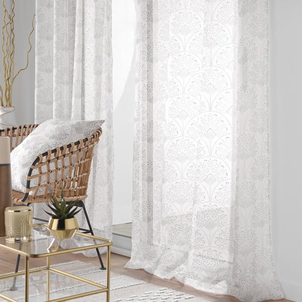 Tenda bianca e beige 140x280 cm Majestia - douceur d'intérieur-image-1