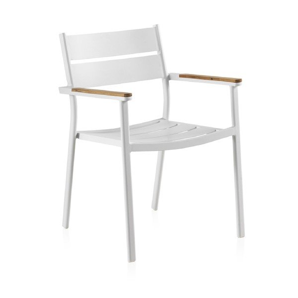 Sedia da giardino bianca in teak Giulia, larghezza 56 cm - Geese-image-2