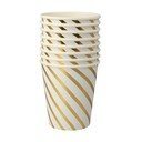 Bicchieri di carta monouso in set da 8 Gold Swirl - Meri Meri