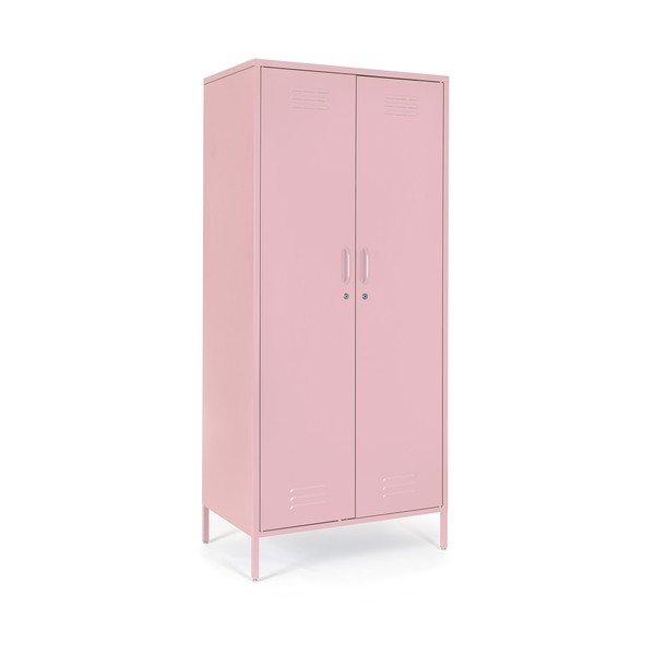 Armadietto rosa chiaro in metallo con chiusura a chiave 80x185x50 cm Cambridge – Yes Everyday-image-2