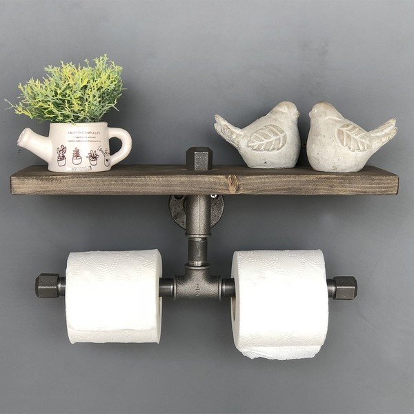 Scaffale in legno con supporto per tubi Raf - Evila Originals-image-1