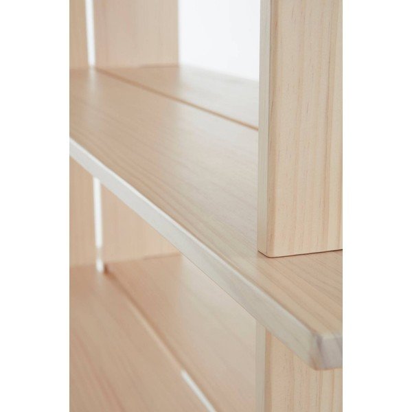 Scaffale di colore naturale in pino massiccio 140x180x40 cm Tottori – Jotex-image-4