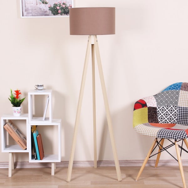 Volně stojící lampa se světle oranžovým stínítkem Kate Louise Naturel