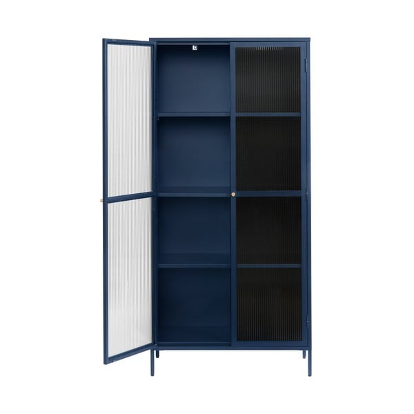 Vetrina in metallo blu scuro 90x190 cm Bronco - Unique Furniture-image-2