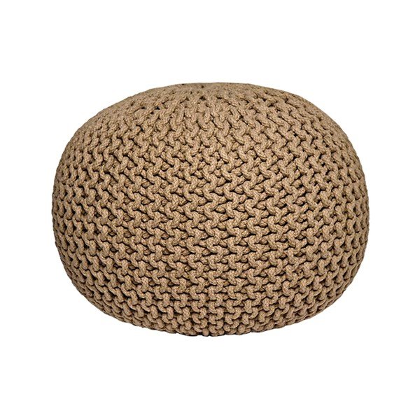 Béžový pletený puf LABEL51 Knitted