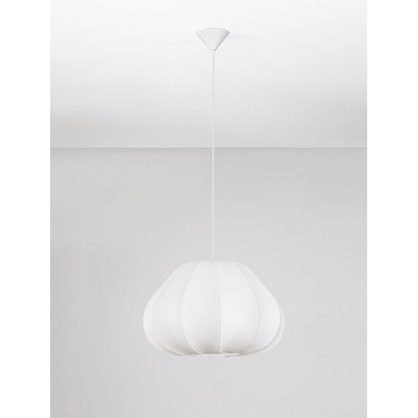Lampadario bianco opaco in tessuto ø 50 cm Bora – Nova Luce-image-3