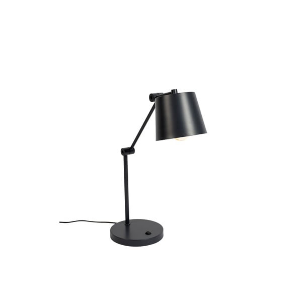 Lampada da tavolo nera con paralume in metallo (altezza 60 cm) Hajo - White Label