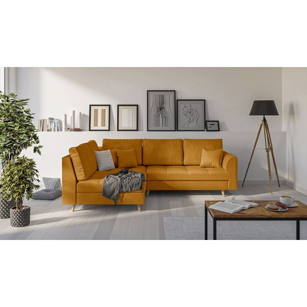 Divano angolare (angolo sinistro) in colore senape Ariella - Ropez-image-3