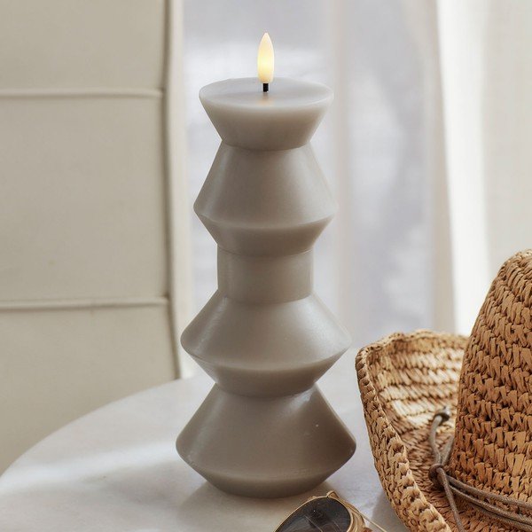 Candela a LED con alimentazione a batteria (altezza totale 20 cm) Sille Geometry – Sirius-image-1