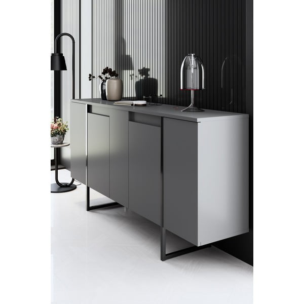 Credenza antracite 160x35 cm Luxe - Kalune Design-image-1