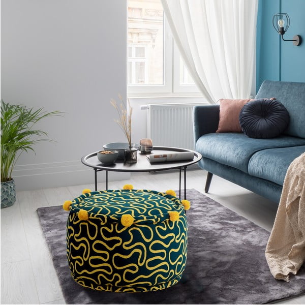 Sgabello in giallo e verde scuro Tangle - Tomasucci-image-2