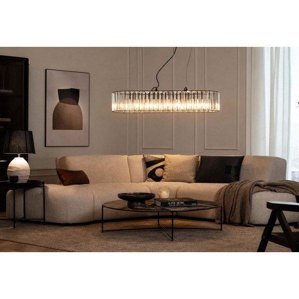Lampadario in metallo con paralume in vetro Akiko – Premier Housewares-image-3