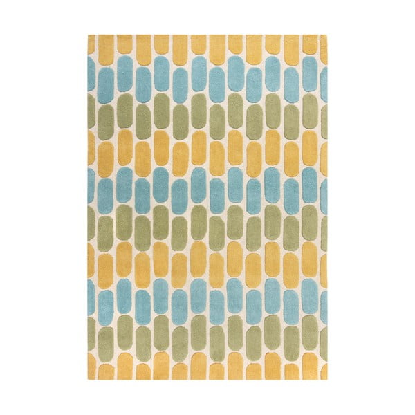 Tappeto in lana giallo/verde 160x230 cm Fossil - Flair Rugs