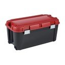 Scatola di plastica rossa e nera con coperchio 79,5x39,5x37 cm Totem - Curver