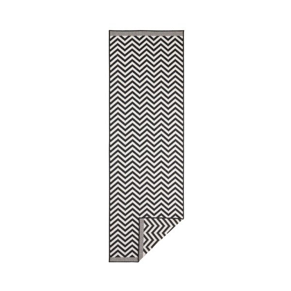 Černo-krémový oboustranný vysoce odolný běhoun Bougari Twin Supreme Mismo, 80 x 350 cm