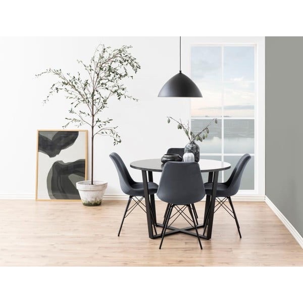 Sedia da pranzo nera e grigia Eris - Actona-image-3
