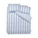 Set copripiumino e federa blu per letto matrimoniale 200x200 cm Seersucker Frill Stripe – Catherine Lansfield