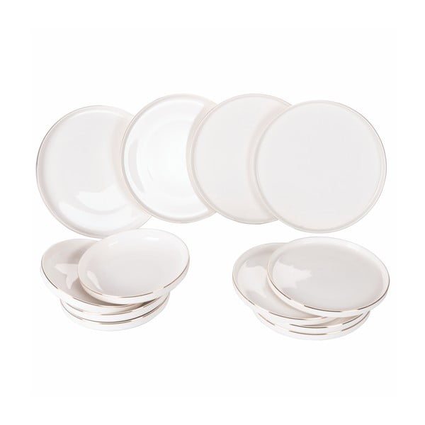 Set di piatti in porcellana bianca da 12 pezzi Luxury - VDE Tivoli 1996