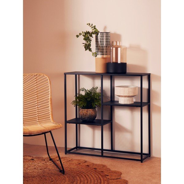 Scaffale nero in acciaio 80x81x26 cm Acero – Premier Housewares-image-1
