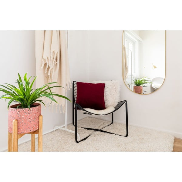 Cuscino in pelle di pecora bianca, 45 x 45 cm - Tiseco Home Studio-image-2