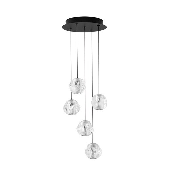 Lampadario LED nero opaco in metallo con paralume in vetro acrilico con intensità regolabile ø 30 cm Ifos – Nova Luce