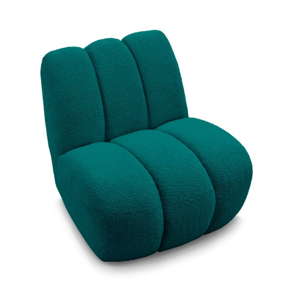 Poltrona turchese con rivestimento in bouclé Janissaire – Bobochic Paris-image-4