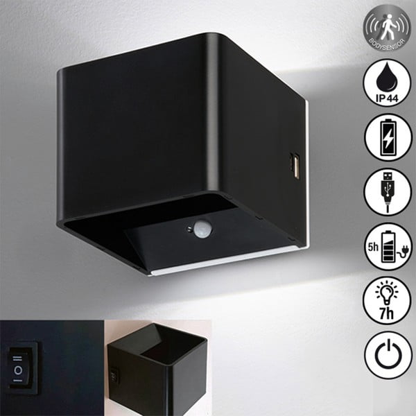 Lampada da parete a LED nera Magnetics - Fischer & Honsel-image-2