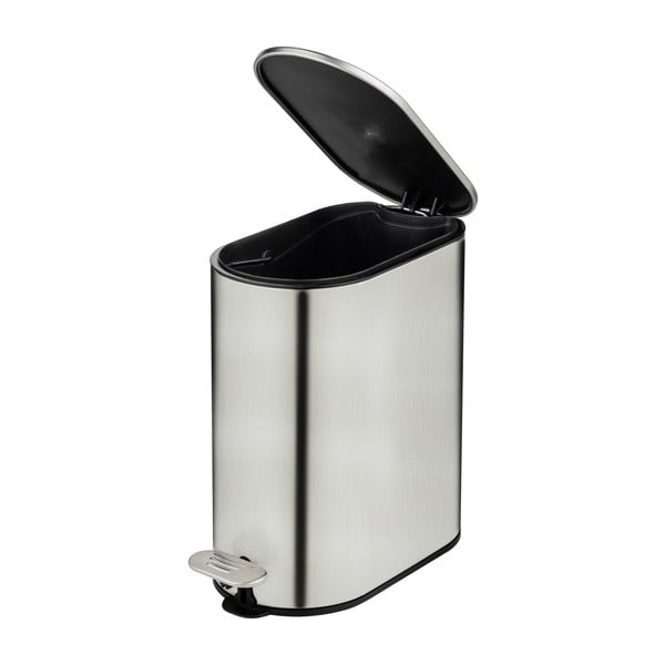 Cestino per la spazzatura color argento opaco in acciaio inox con pedale 5 l Collungo – Wenko-image-4
